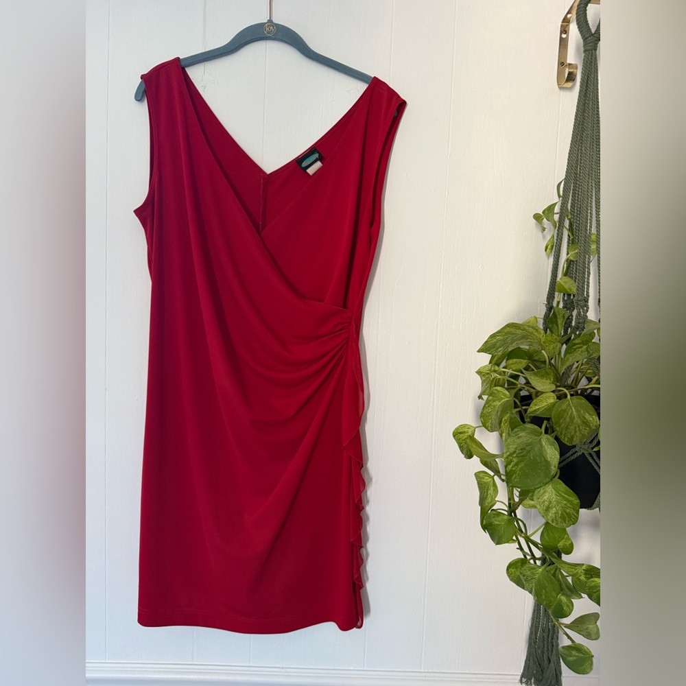 Vintage Y2K Cocktail Dress Sexy Party Pin Up Formal Event Red Tank Short Mini L